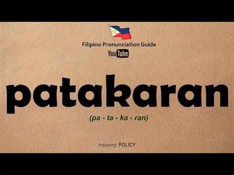 pakarat tagalog kahulugan|PATAKARAN: Tagalog.